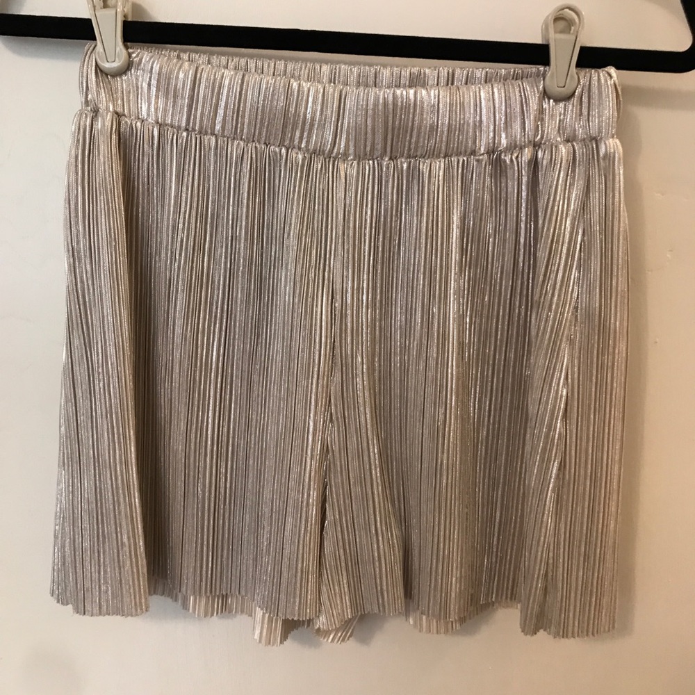 LF Metallic Pleated Shorts